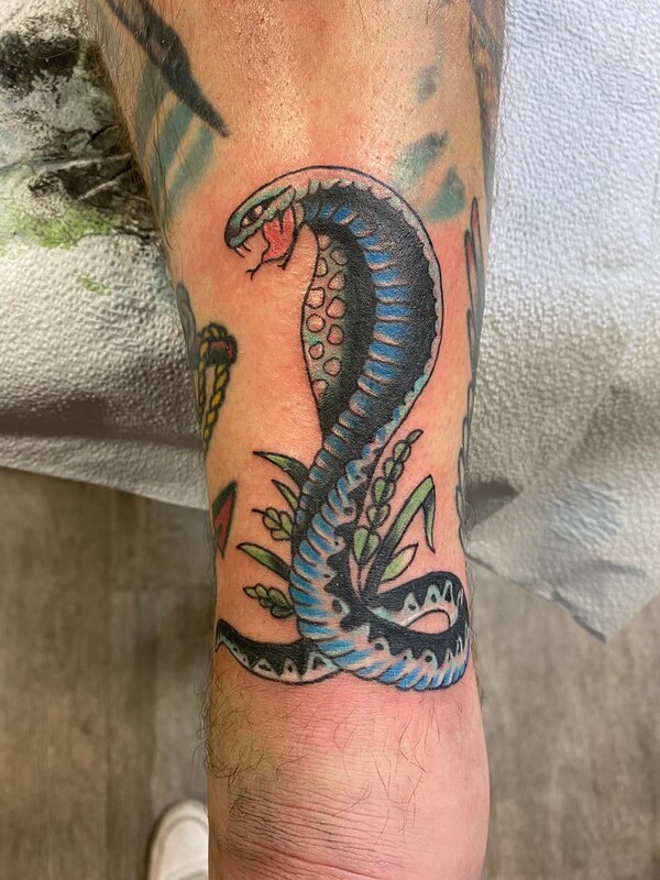 Neo Trad Snake tattoo by bella at tantrix body art