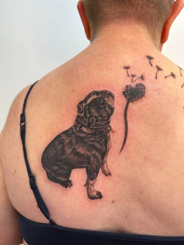 Dog Tattoo by Haley at Tantrix Body Art