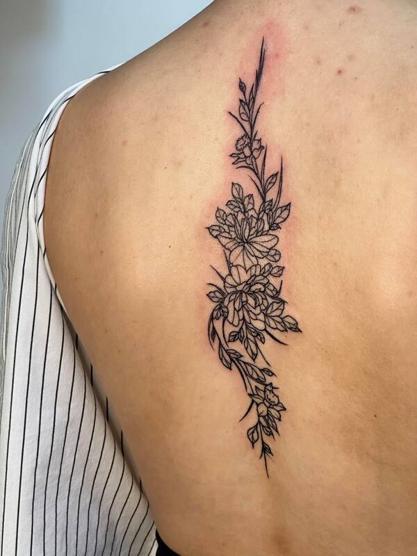 Floral Tattoo by Haley at Tantrix Body Art