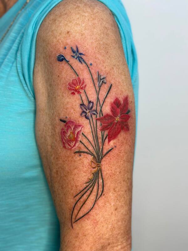 Floral Tattoo by Haley at Tantrix Body Art
