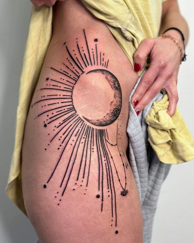 Moon Tattoo by Haley at Tantrix Body Art