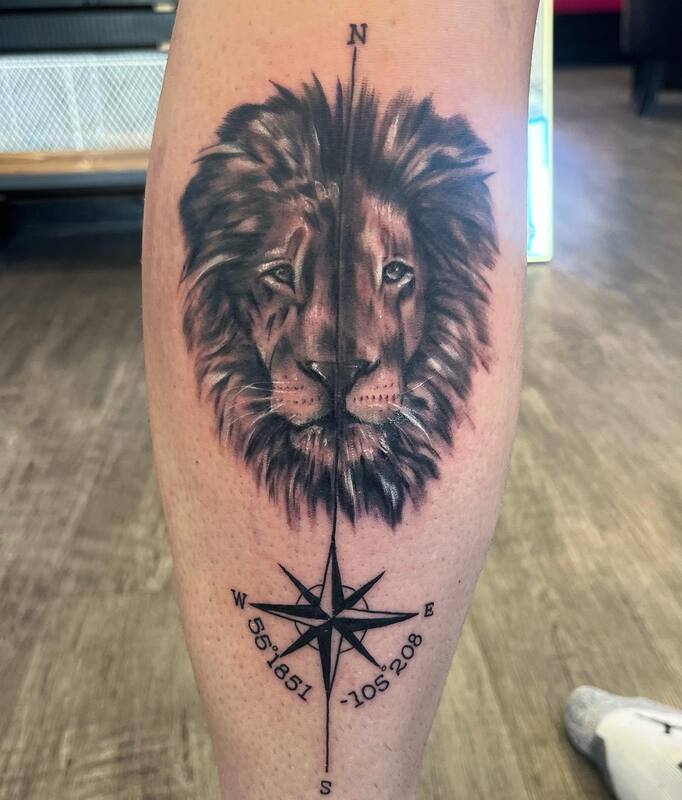 lion face tattoo