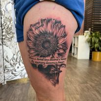 sunflower tattoo by bella at tantrix body art