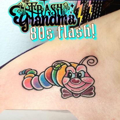 80"s worm tattoo flash by nicole at tantrix body art