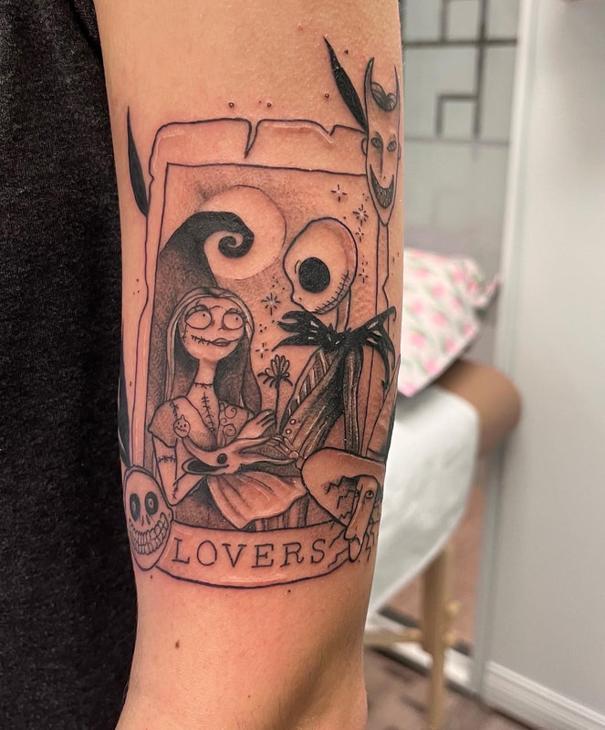 lovers card tattoo